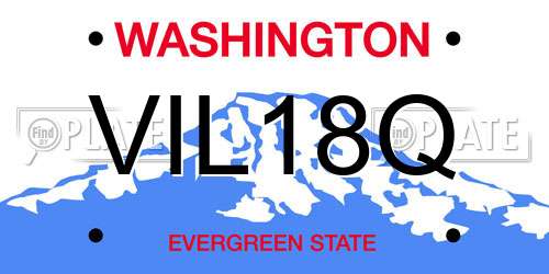 VIL18Q Washington License Plate