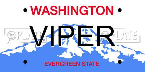 VIPER Washington License Plate