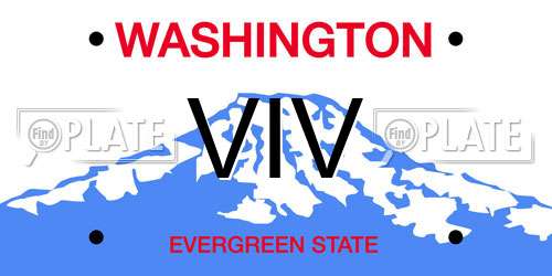 VIV Washington License Plate