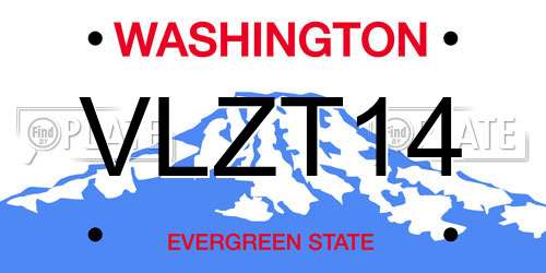 VLZT14 Washington License Plate