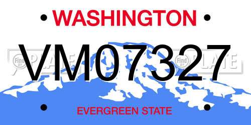 VM07327 Washington License Plate
