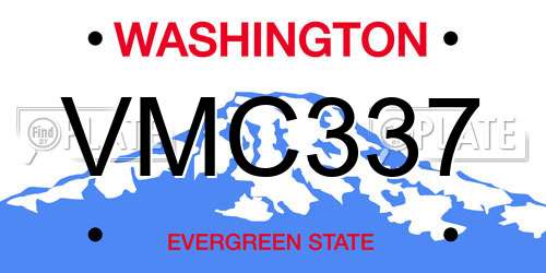 VMC337 Washington License Plate