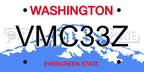 VMC33Z Washington License Plate