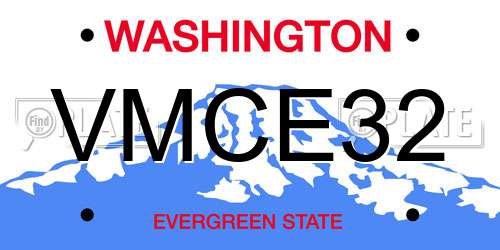 VMCE32 Washington License Plate