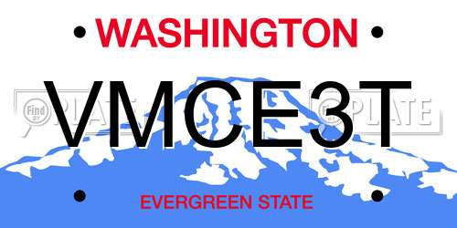 VMCE3T Washington License Plate