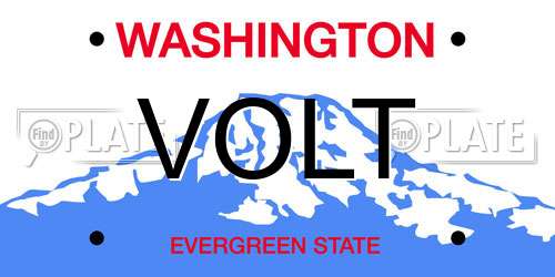 VOLT Washington License Plate