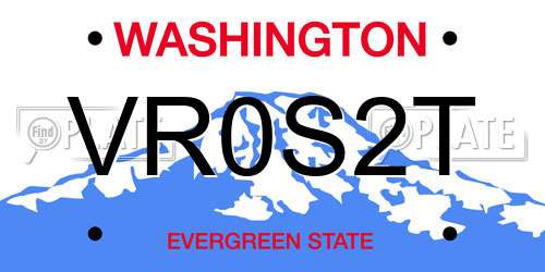 VR0S2T Washington License Plate