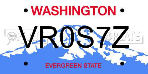 VR0S7Z Washington License Plate