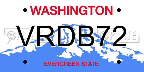 VRDB72 Washington License Plate
