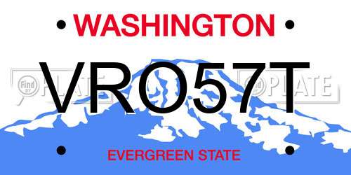VRO57T Washington License Plate