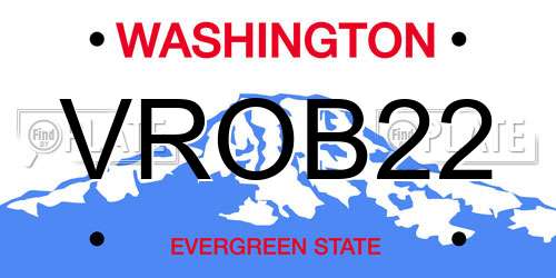 VROB22 Washington License Plate