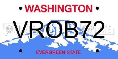 VROB72 Washington License Plate