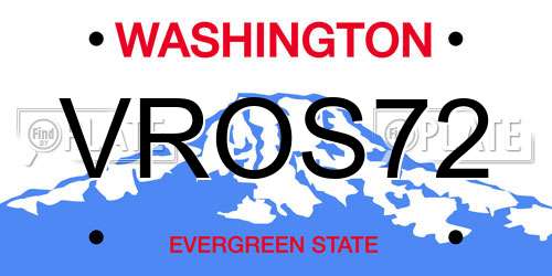 VROS72 Washington License Plate