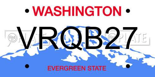 VRQB27 Washington License Plate
