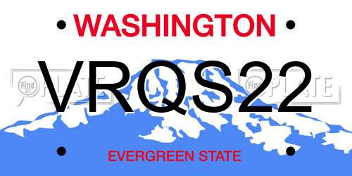 VRQS22 Washington License Plate