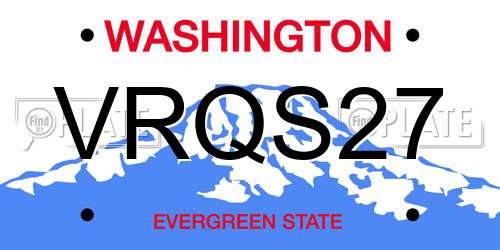 VRQS27 Washington License Plate