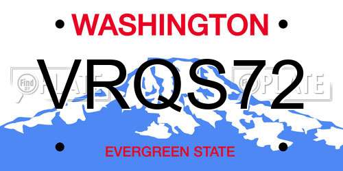 VRQS72 Washington License Plate