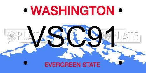 VSC91 Washington License Plate