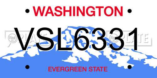 VSL6331 Washington License Plate