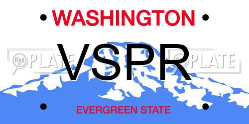 VSPR Washington License Plate