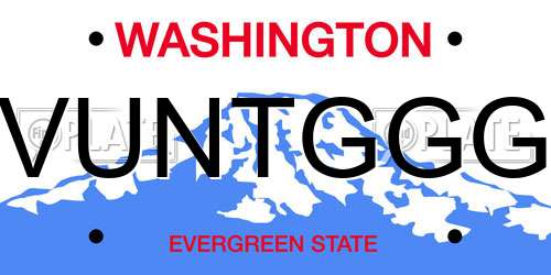 VUNTGGG Washington License Plate