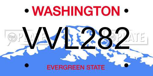 VVL282 Washington License Plate