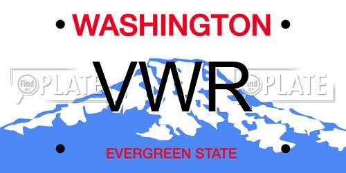 VWR Washington License Plate