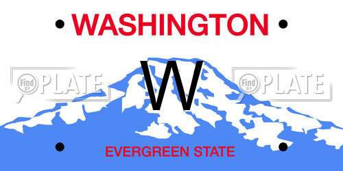 W Washington License Plate