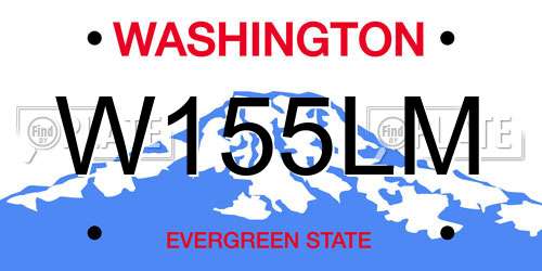 W155LM Washington License Plate