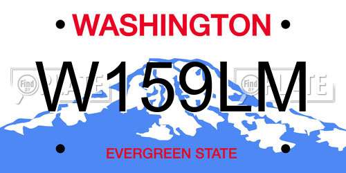 W159LM Washington License Plate
