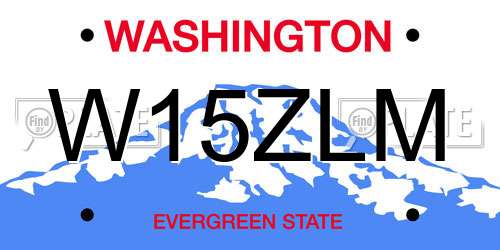 W15ZLM Washington License Plate