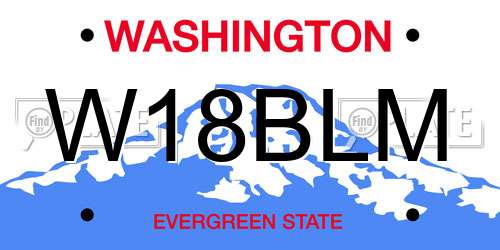 W18BLM Washington License Plate