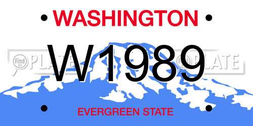 W1989 Washington License Plate