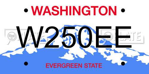 W250EE Washington License Plate