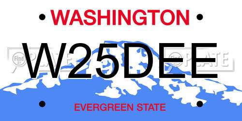 W25DEE Washington License Plate