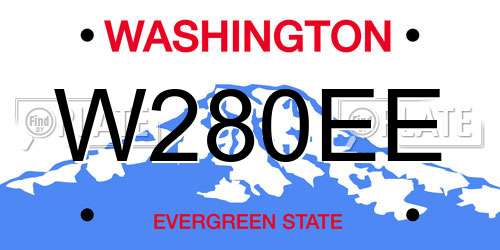 W280EE Washington License Plate