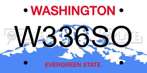 W336SO Washington License Plate