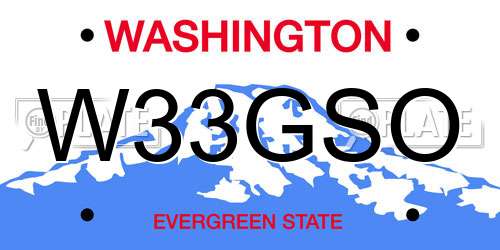 W33GSO Washington License Plate