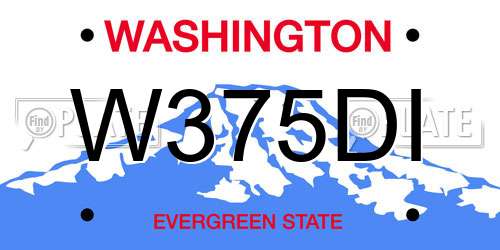W375DI Washington License Plate