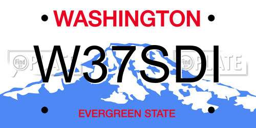 W37SDI Washington License Plate