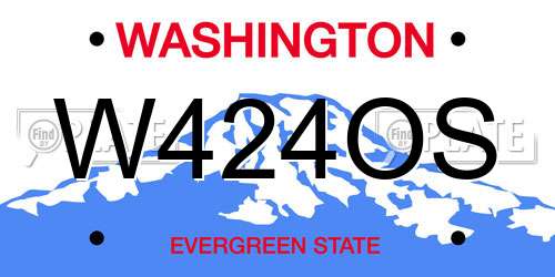 W424OS Washington License Plate