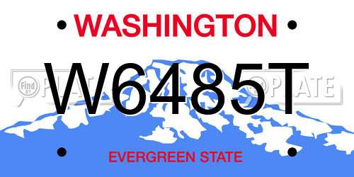 W6485T Washington License Plate