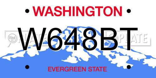 W648BT Washington License Plate