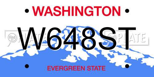 W648ST Washington License Plate