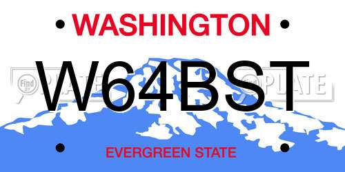 W64BST Washington License Plate