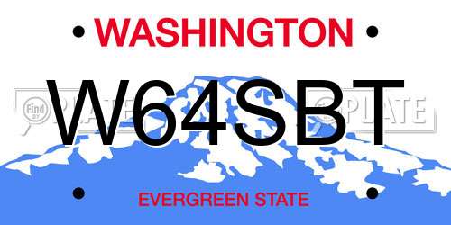 W64SBT Washington License Plate
