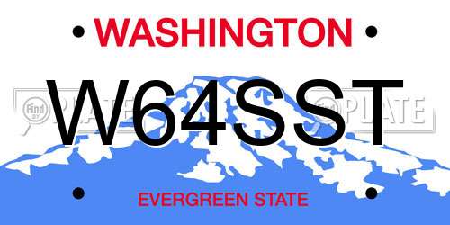 W64SST Washington License Plate