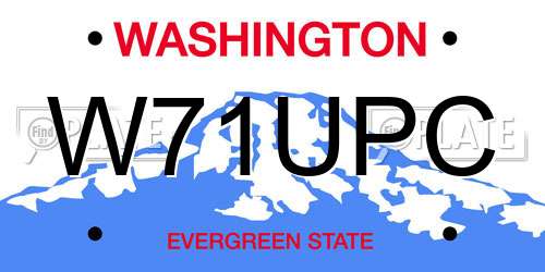 W71UPC Washington License Plate