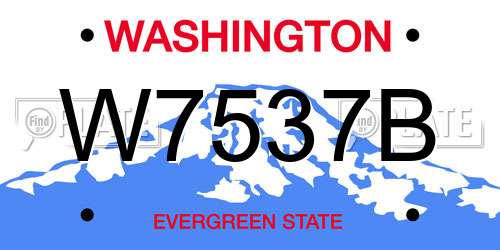 W7537B Washington License Plate