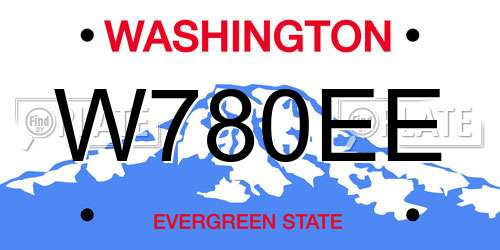 W780EE Washington License Plate